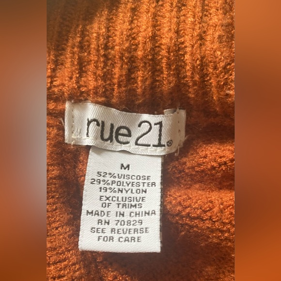 Rue21 Backless Autumn Orange Sweater/ Size M - Picture 4 of 6